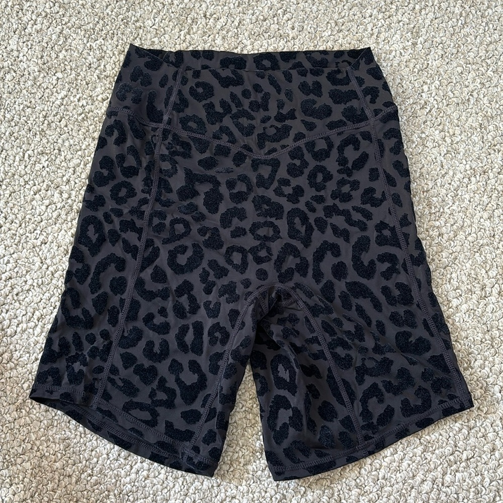 Balance Athletica/ Vitality velvet leopard print biker shorts